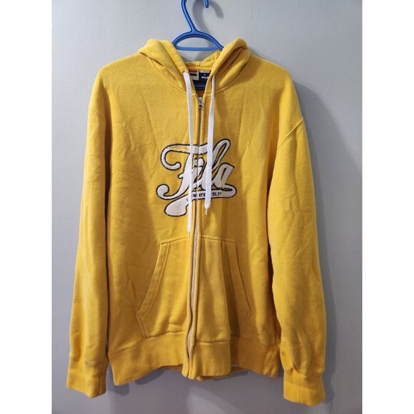 Fila F-Box By Fila Yellow Full Zip Hoodie Large Pre-Owned - Picture 1 of 9